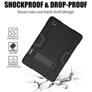 For Samsung Galaxy Tab S6 Lite P610 Contrast Color Robot Shockproof Silicon + PC Protective Case with Holder(Black)