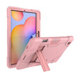 For Samsung Galaxy Tab S6 Lite P610 Contrast Color Robot Shockproof Silicon + PC Protective Case with Holder(Rose Gold) - free shipping - PMC TechLife - Order now!