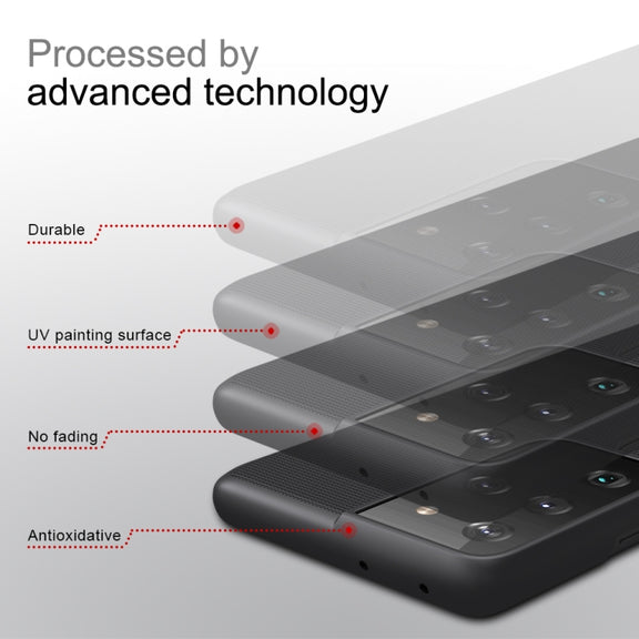 For Samsung Galaxy S21 Ultra 5G NILLKIN Frosted Concave-convex Texture PC Protective Case(Black)