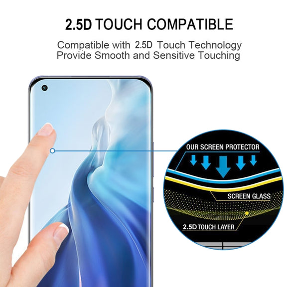 For Xiaomi Mi 11 (Edge Glue) 25 PCS 9H HD 3D Curved Edge Tempered Glass Film(Black)