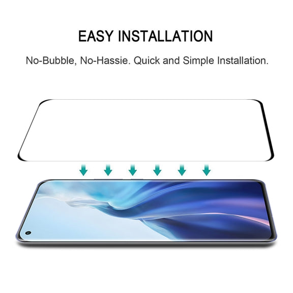 For Xiaomi Mi 11 (Edge Glue) 25 PCS 9H HD 3D Curved Edge Tempered Glass Film(Black)