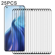 For Xiaomi Mi 11 (Full Glue) 25 PCS 9H HD 3D Curved Edge Tempered Glass Film(Black)