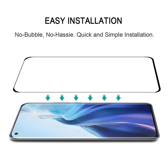For Xiaomi Mi 11 (Full Glue) 25 PCS 9H HD 3D Curved Edge Tempered Glass Film(Black)