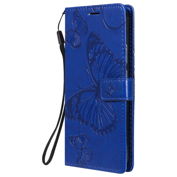 For Nokia 3.4 3D Butterflies Embossing Pattern Horizontal Flip Leather Case with Holder & Card Slot & Wallet(Blue)