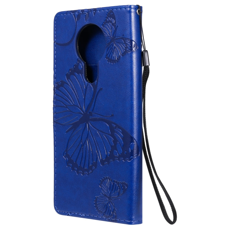 For Nokia 3.4 3D Butterflies Embossing Pattern Horizontal Flip Leather Case with Holder & Card Slot & Wallet(Blue)