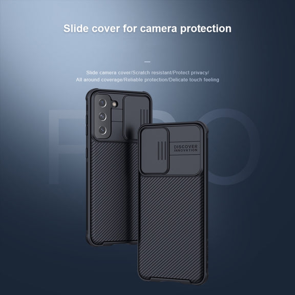 For Samsung Galaxy S21 5G NILLKIN Black Mirror Pro Series Camshield Full Coverage Dust-proof Scratch Resistant Phone Case(Black)