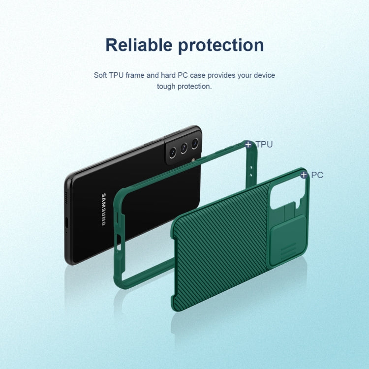 For Samsung Galaxy S21 5G NILLKIN Black Mirror Pro Series Camshield Full Coverage Dust-proof Scratch Resistant Phone Case(Black)