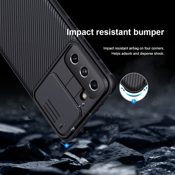 For Samsung Galaxy S21 5G NILLKIN Black Mirror Pro Series Camshield Full Coverage Dust-proof Scratch Resistant Phone Case(Black)