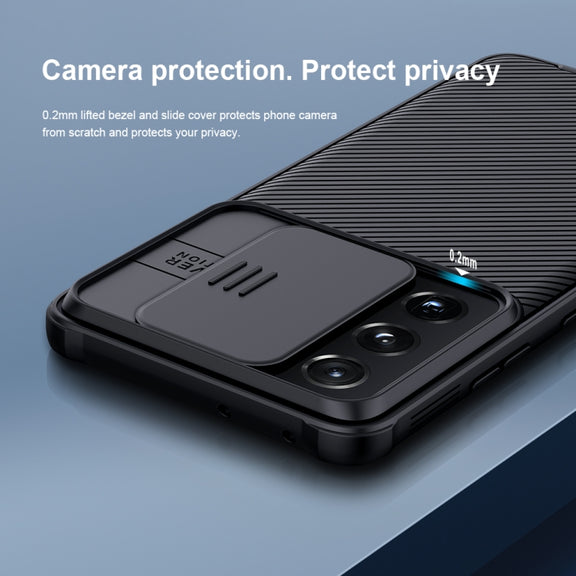 For Samsung Galaxy S21 Ultra 5G NILLKIN Black Mirror Pro Series Camshield Full Coverage Dust-proof Scratch Resistant Phone Case(Black)