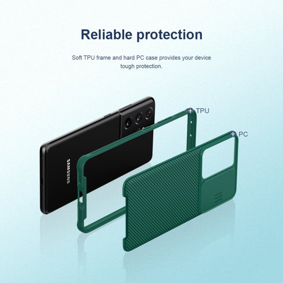 For Samsung Galaxy S21 Ultra 5G NILLKIN Black Mirror Pro Series Camshield Full Coverage Dust-proof Scratch Resistant Phone Case(Black)