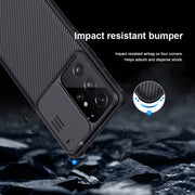 For Samsung Galaxy S21 Ultra 5G NILLKIN Black Mirror Pro Series Camshield Full Coverage Dust-proof Scratch Resistant Phone Case(Black)