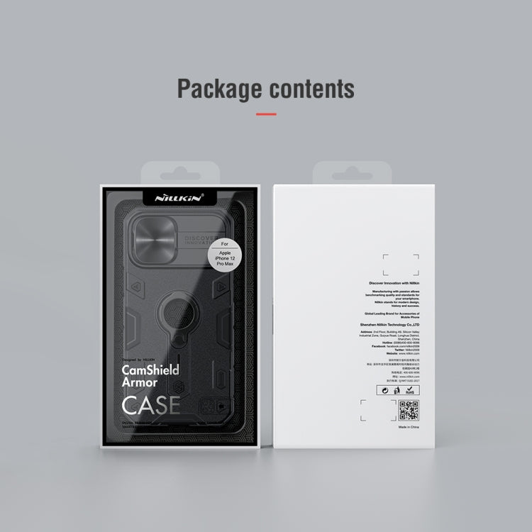 For iPhone 12 Pro Max NILLKIN Shockproof CamShield Armor Protective Case with Invisible Ring Holder(Blue) - iPhone 12 / 12 Pro Cases by NILLKIN | Online Shopping South Africa | PMC TechLife