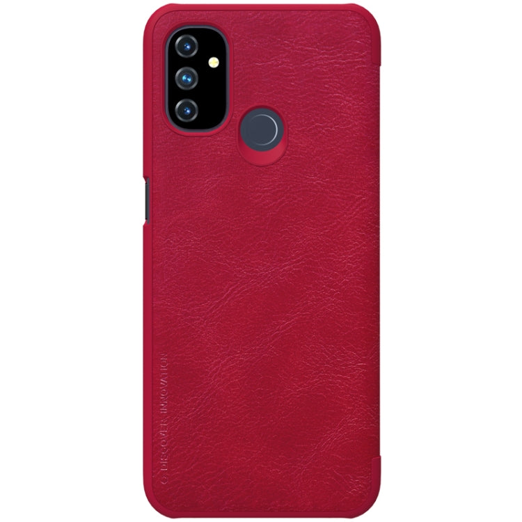 For OnePlus Nord N100 NILLKIN QIN Series Crazy Horse Texture Horizontal Flip Leather Case with Card Slot(Red) - OnePlus Cases by NILLKIN | Online Shopping South Africa | PMC TechLife | Buy Now Pay Later Mobicred