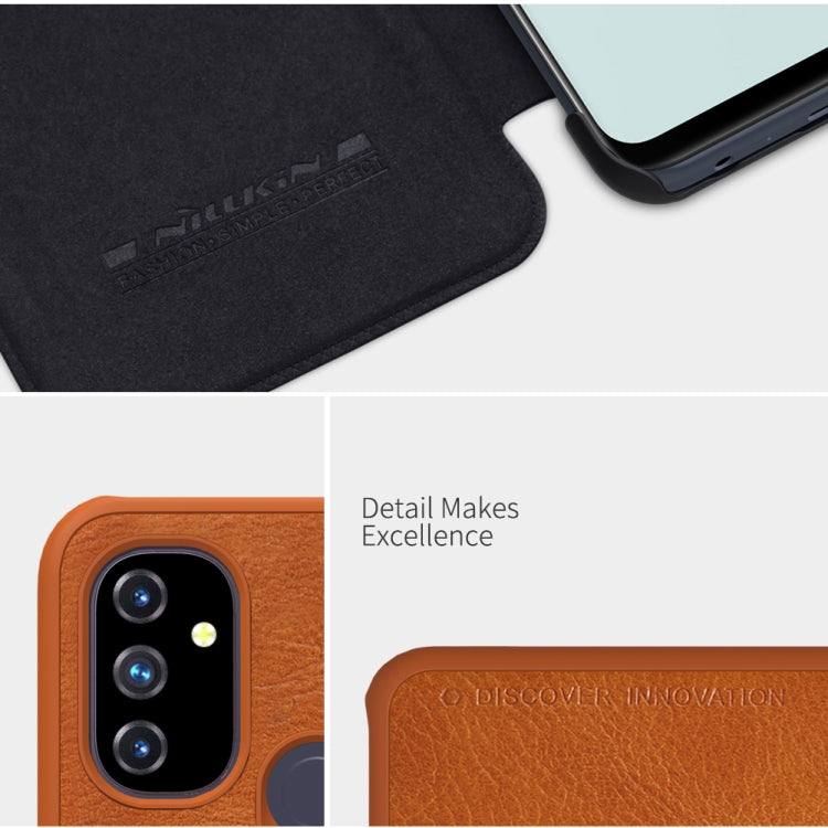 For OnePlus Nord N100 NILLKIN QIN Series Crazy Horse Texture Horizontal Flip Leather Case with Card Slot(Red) - OnePlus Cases by NILLKIN | Online Shopping South Africa | PMC TechLife | Buy Now Pay Later Mobicred