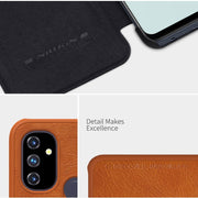 For OnePlus Nord N100 NILLKIN QIN Series Crazy Horse Texture Horizontal Flip Leather Case with Card Slot(Red)