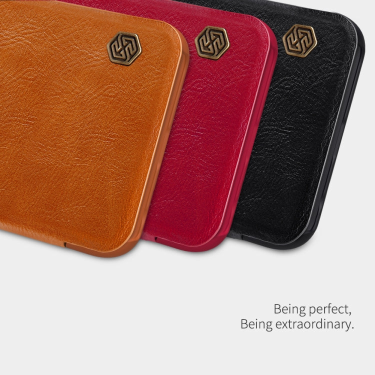 For OnePlus Nord N100 NILLKIN QIN Series Crazy Horse Texture Horizontal Flip Leather Case with Card Slot(Red)