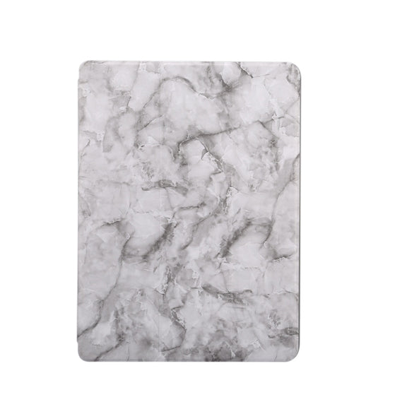 For iPad 10.2 inch Marble Texture Pattern Horizontal Flip Leather Case, with Three-folding Holder & Pen Slot & Sleep / Wake-up Function(Black Grey)