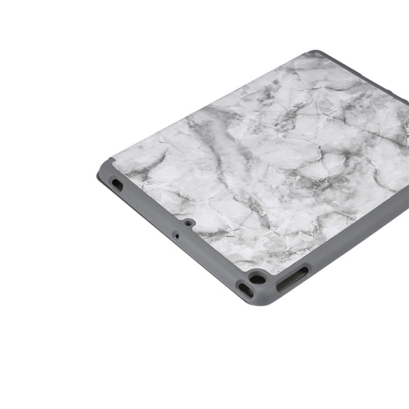 For iPad 10.2 inch Marble Texture Pattern Horizontal Flip Leather Case, with Three-folding Holder & Pen Slot & Sleep / Wake-up Function(Black Grey)