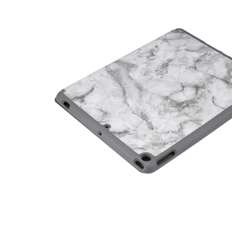For iPad 10.2 inch Marble Texture Pattern Horizontal Flip Leather Case, with Three-folding Holder & Pen Slot & Sleep / Wake-up Function(Black Grey)