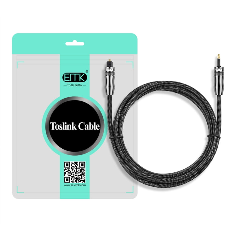 EMK OD6.0mm 3.5mm Digital Sound Toslink to Mini Toslink Digital Optical Audio Cable, Length:1m - free shipping - PMC TechLife - Order now!