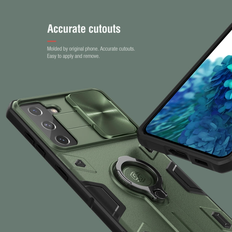 For Samsung Galaxy S21+ 5G NILLKIN Shockproof CamShield Armor Protective Case with Invisible Ring Holder(Green) - free shipping - PMC TechLife - Order now!