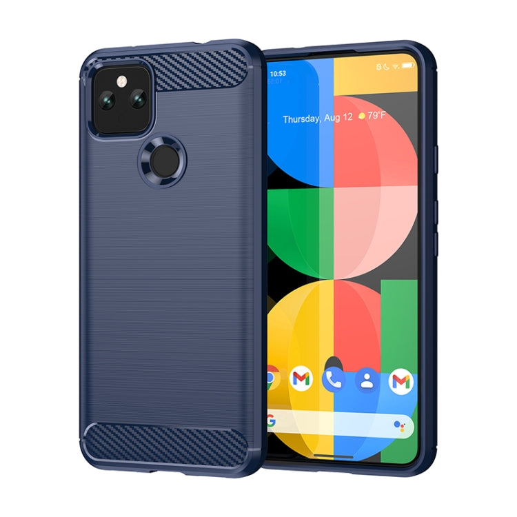 For Google Pixel 5a Brushed Texture Carbon Fiber TPU Case(Navy Blue) - free shipping - PMC Jewellery - Order now!