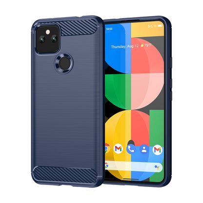 For Google Pixel 5a Brushed Texture Carbon Fiber TPU Case(Navy Blue) - free shipping - PMC Jewellery - Order now!