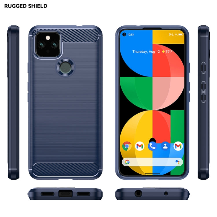 For Google Pixel 5a Brushed Texture Carbon Fiber TPU Case(Navy Blue) - free shipping - PMC Jewellery - Order now!