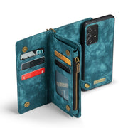 For Samsung Galaxy A52 5G / 4G CaseMe Detachable Multifunctional Horizontal Flip Leather Case, with Card Slot & Holder & Zipper Wallet & Photo Frame(Blue)