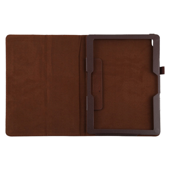 For Lenovo Smart Tab M10 / P10 10.1 inch Litchi Texture Solid Color Horizontal Flip Leather Case with Holder & Pen Slot(Brown)