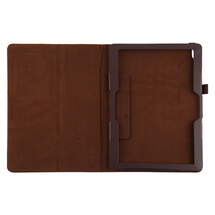 For Lenovo Smart Tab M10 / P10 10.1 inch Litchi Texture Solid Color Horizontal Flip Leather Case with Holder & Pen Slot(Brown)