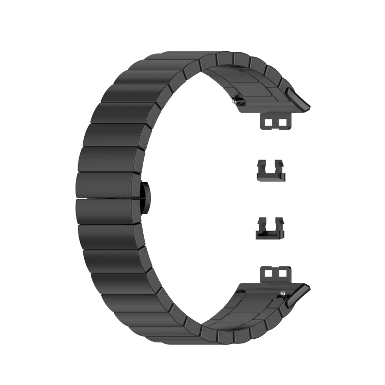 For Huawei Watch Fit Stainless Steel Watch Band(Black) - Watch Bands by PMC Jewellery | Online Shopping South Africa | PMC Jewellery | Buy Now Pay Later Mobicred