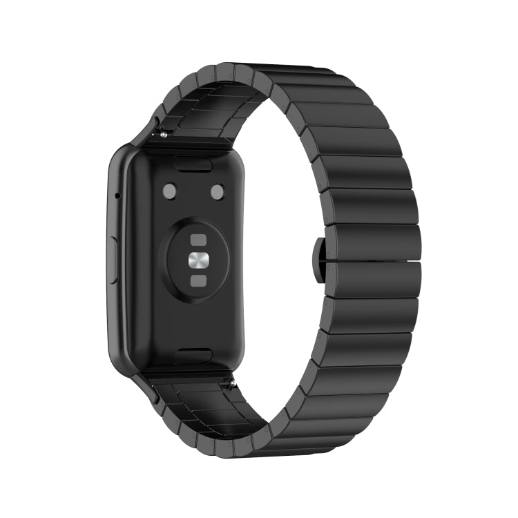 For Huawei Watch Fit Stainless Steel Watch Band(Black) - Watch Bands by PMC Jewellery | Online Shopping South Africa | PMC Jewellery | Buy Now Pay Later Mobicred