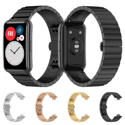 For Huawei Watch Fit Stainless Steel Watch Band(Black) - Watch Bands by PMC Jewellery | Online Shopping South Africa | PMC Jewellery | Buy Now Pay Later Mobicred