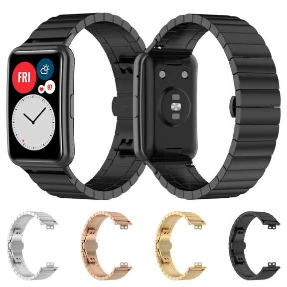 For Huawei Watch Fit Stainless Steel Watch Band(Black)