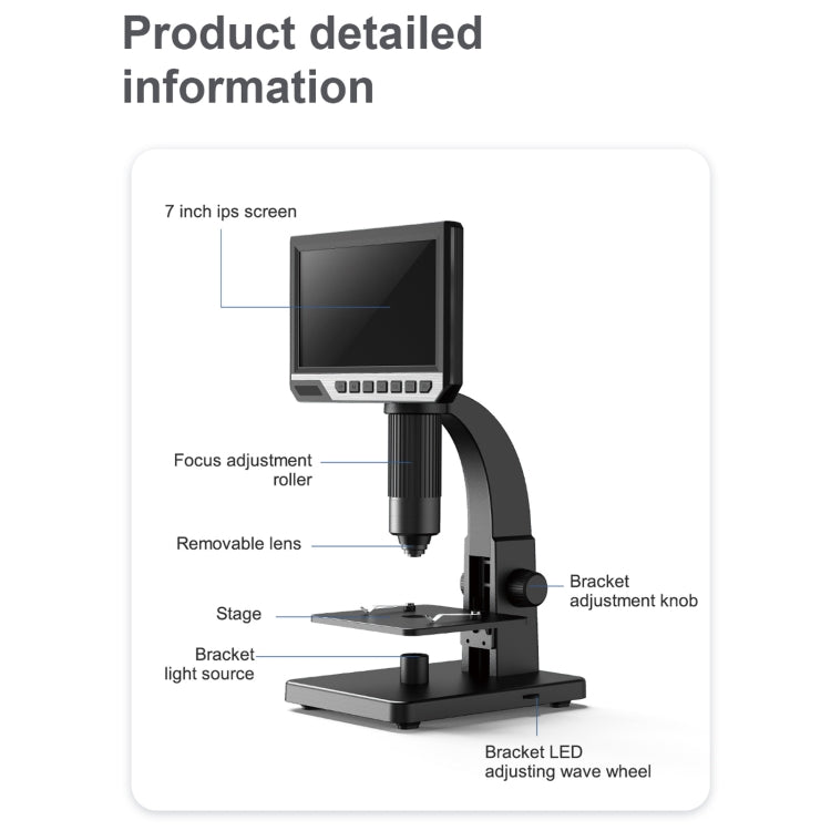 inskam315 7 inch IPS Screen 2000X 12MP HD Digital Microscope - free shipping - PMC Jewellery - Order now!