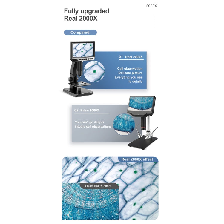 inskam315 7 inch IPS Screen 2000X 12MP HD Digital Microscope - free shipping - PMC Jewellery - Order now!