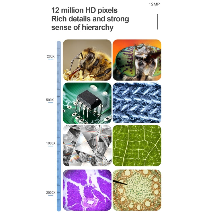 inskam315 7 inch IPS Screen 2000X 12MP HD Digital Microscope - free shipping - PMC Jewellery - Order now!