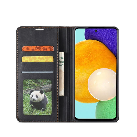 For Samsung Galaxy A52 5G / 4G Forwenw Dream Series Oil Edge Strong Magnetism Horizontal Flip Leather Case with Holder & Card Slots & Wallet & Photo Frame(Black)