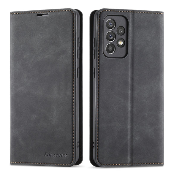 For Samsung Galaxy A52 5G / 4G Forwenw Dream Series Oil Edge Strong Magnetism Horizontal Flip Leather Case with Holder & Card Slots & Wallet & Photo Frame(Black)