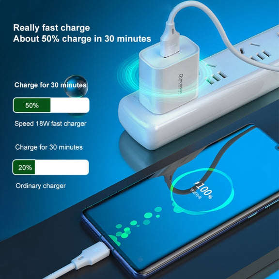 WK WP-U57 Max 18W Maxspeed QC3.0 Fast Charger + USB to 8 Pin Data Cable, Plug Type:US Plug