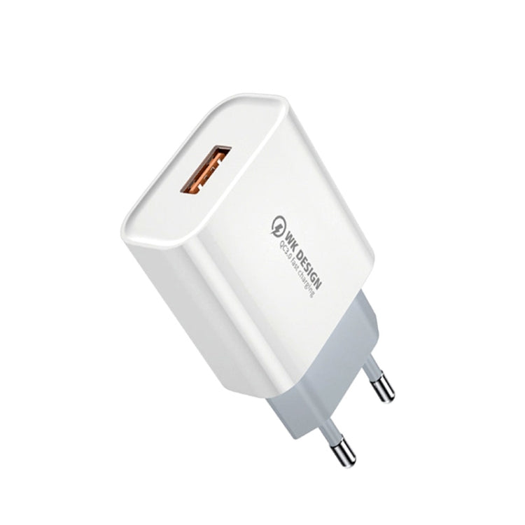 WK WP-U57 Max 18W Maxspeed QC3.0 Fast Charger + USB to 8 Pin Data Cable, Plug Type:EU Plug - free shipping - PMC TechLife - Order now!
