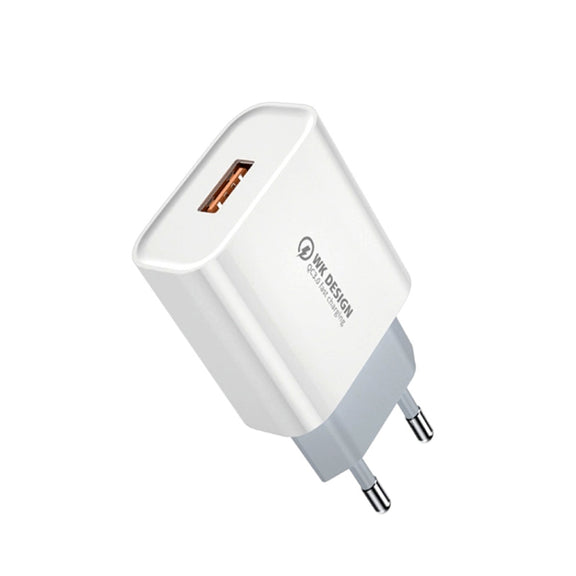 WK WP-U57 Max 18W Maxspeed QC3.0 Fast Charger + USB to 8 Pin Data Cable, Plug Type:EU Plug
