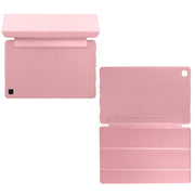 For Samsung Galaxy A7 10.4 (2020) T500 3-folding Horizontal Flip Honeycomb TPU Shockproof + PU Leather Case with Holder(Rose Gold)