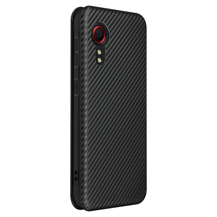 For Samsung Galaxy Xcover 5 Carbon Fiber Texture Horizontal Flip TPU + PC + PU Leather Case with Card Slot(Black) - free shipping - PMC TechLife - Order now!