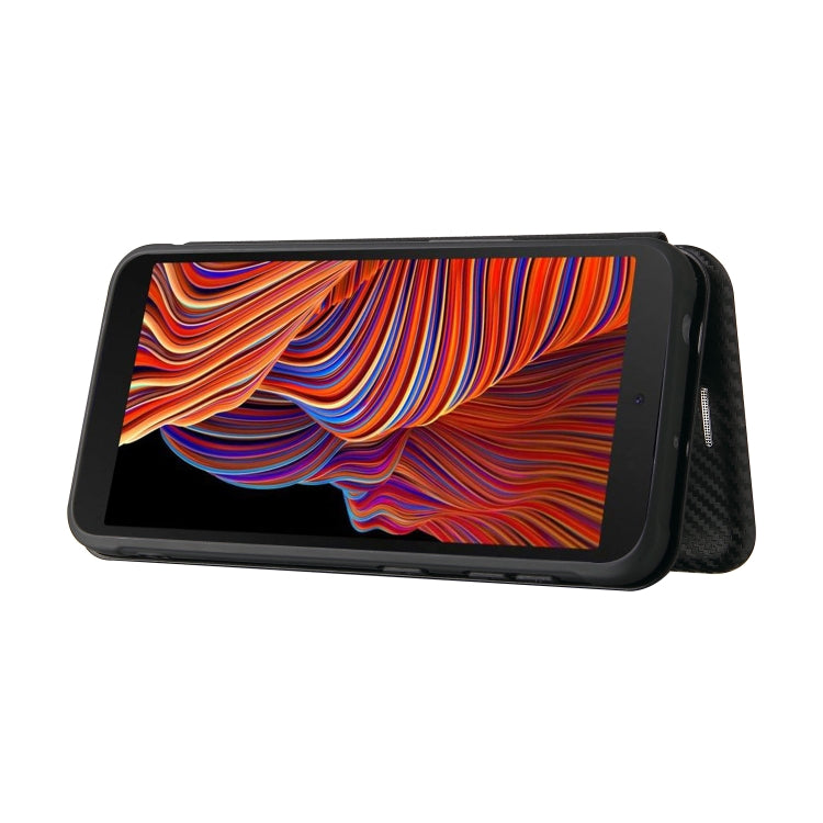 For Samsung Galaxy Xcover 5 Carbon Fiber Texture Horizontal Flip TPU + PC + PU Leather Case with Card Slot(Black) - free shipping - PMC TechLife - Order now!