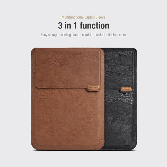 NILLKIN Water Wave Texture Versatile Laptop Sleeve For 14.0 inch and Below(Brown)