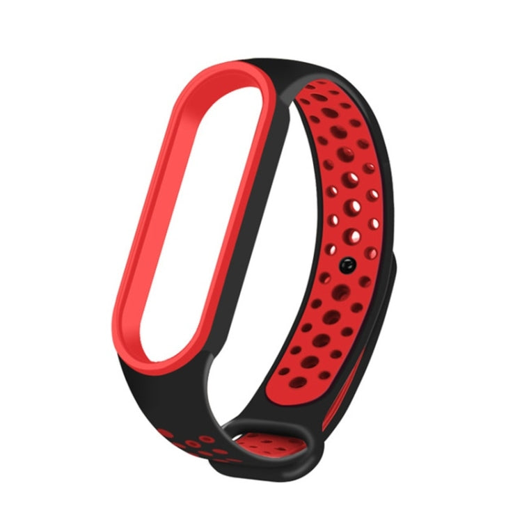 For Xiaomi Mi Band 6 (CA8856) Breathable Silicone Watch Band with Holes(Black+Red) - free shipping - PMC TechLife - Order now!