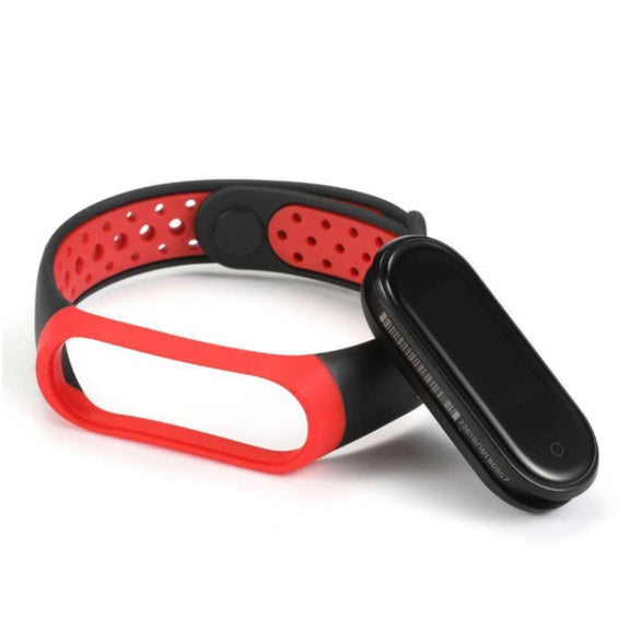 For Xiaomi Mi Band 6 (CA8856) Breathable Silicone Watch Band with Holes(Black+Red)