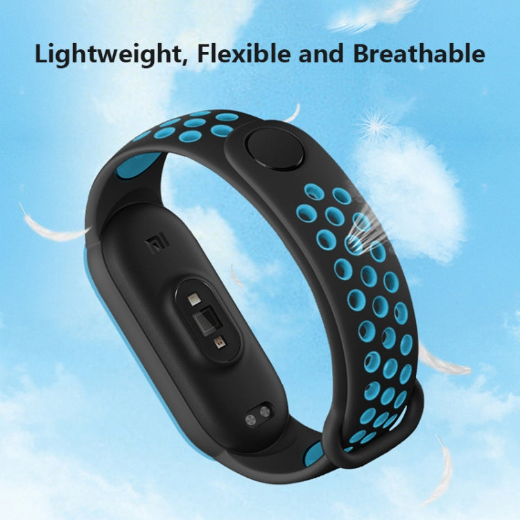 For Xiaomi Mi Band 6 (CA8856) Breathable Silicone Watch Band with Holes(Grey+Orange)